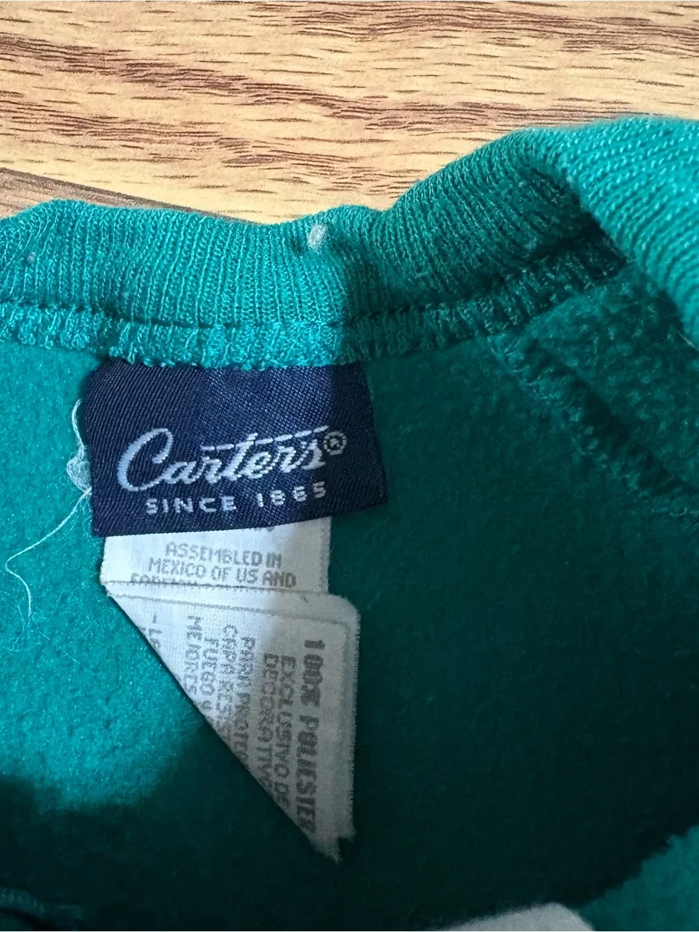 Vintage Carter's Green Fleece Footless Sleeper Pajamas 2T Bear Open Feet
